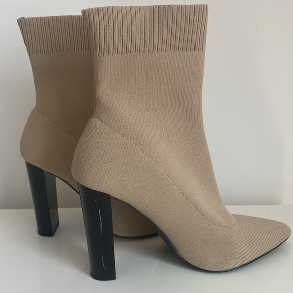 ASOS Tan Knit Sock Booties - Picture 4 of 5